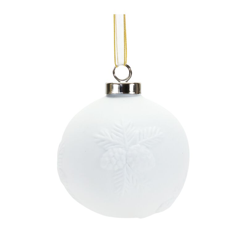 Pine Cone Ball Ornament (Set of 6) Porcelain
