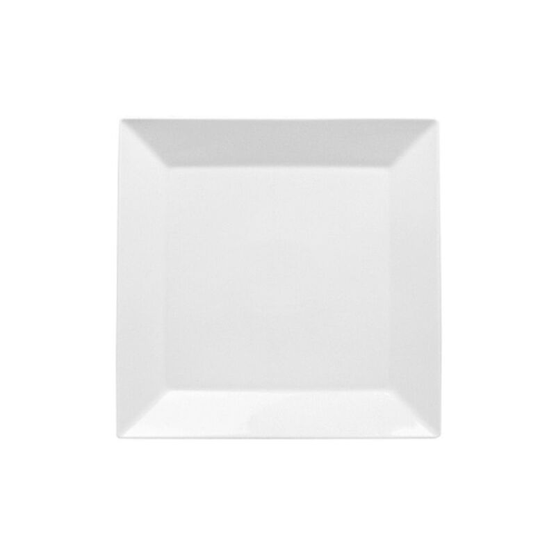 Porcelain Merid 9.5" x 9.5" Square White Porcelain Plate (Set of 2)