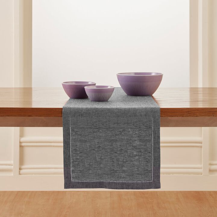 Solino Home 100% Pure Linen Table Runner 14 x 90 Inch | Milan