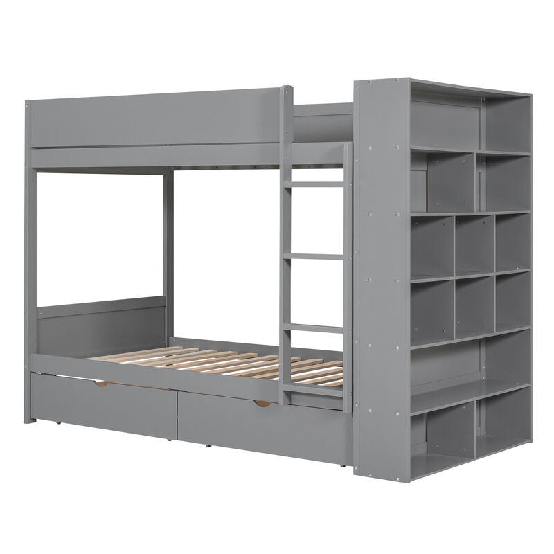 Merax Storage Bunk Bed With 2 Drawers