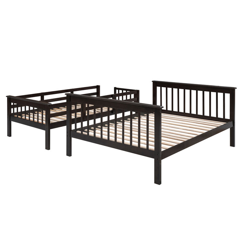 Merax Stairway Twin-Over-Full Bunk Bed with Storage and Guard Rail