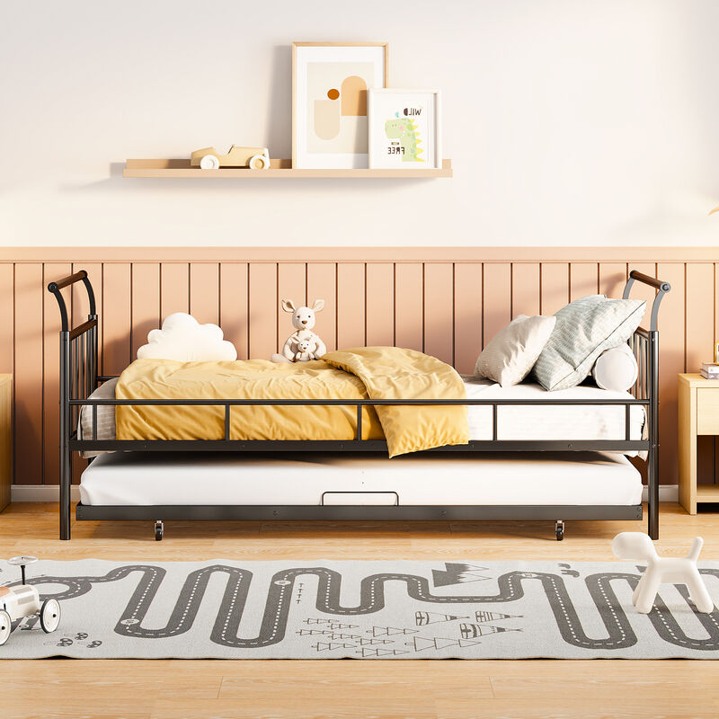 Merax Metal Frame Daybed with Trundle