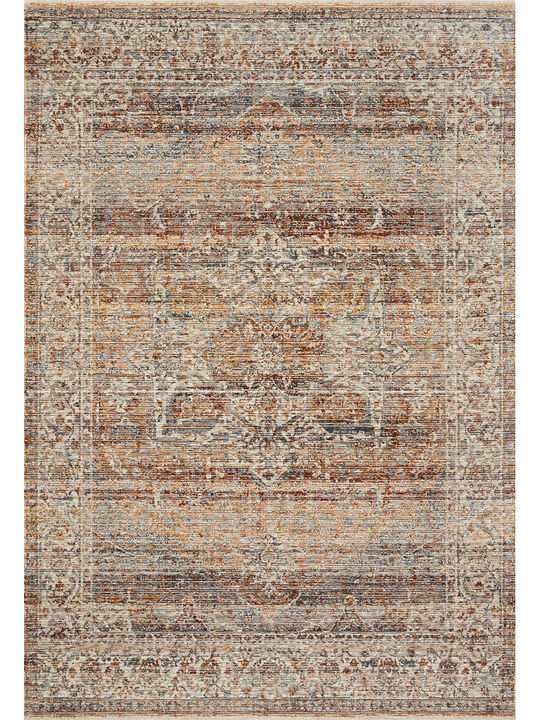 Lourdes LOU07 Tangerine/Ocean 7'10" x 10' Rug