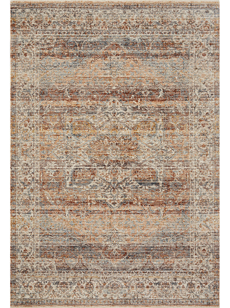 Lourdes LOU07 Tangerine/Ocean 7'10" x 10' Rug
