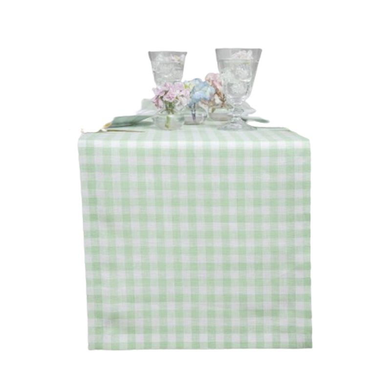 Solino Home 100% Pure Linen Table Runner | Gingham Check