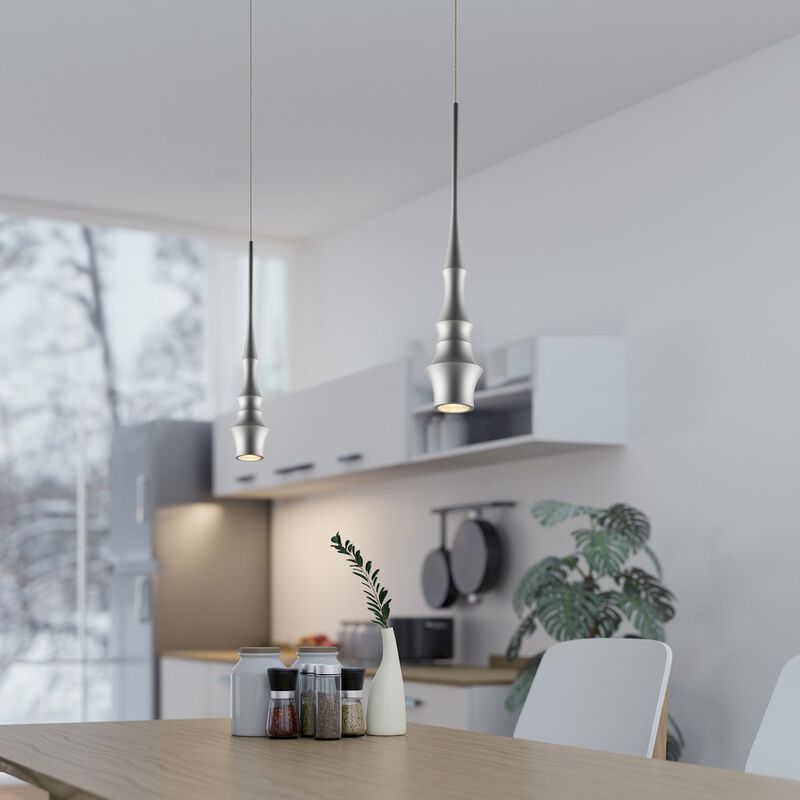 VONN Lighting Integrated LED Height Adjustable Pendant Light in Silver