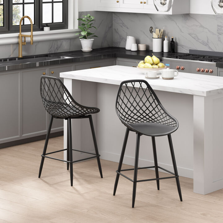 KURV® OUTDOOR & INDOOR HIGH-BACK COUNTER STOOL (Set of 2)