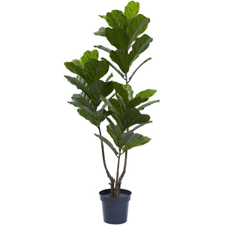 Hivvago 65 Inches Fiddle Leaf Tree UV Resistant (Indoor/Outdoor)