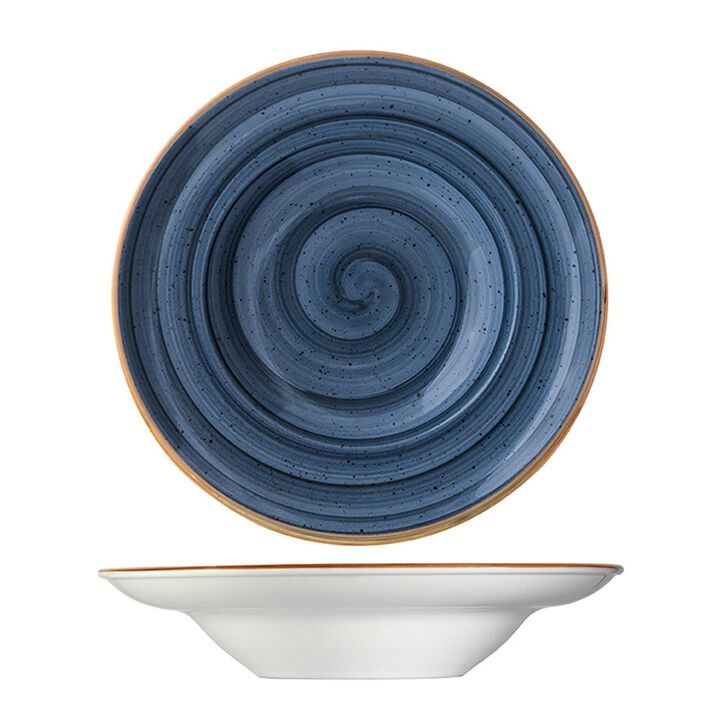 Dusk dia.9.5" h:2" 14 oz. Round Blue Porcelain Bowl (Set of 2)