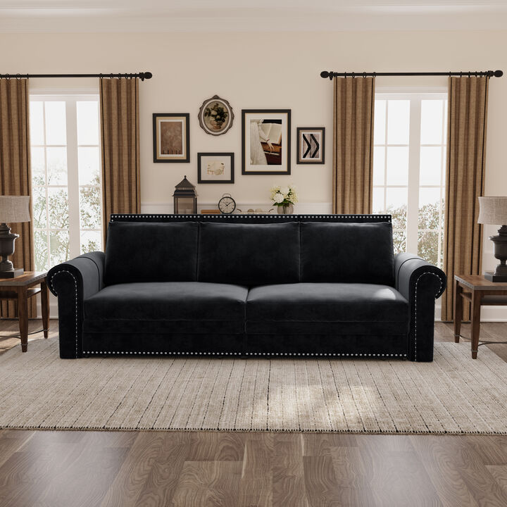 Merax Velvet Convertible Sleeper Sofa