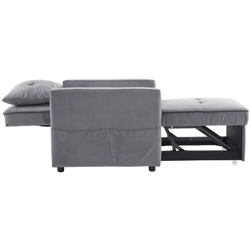 Merax Convertible Sleeper Sofa Chair Bed with Pillow & Pocket