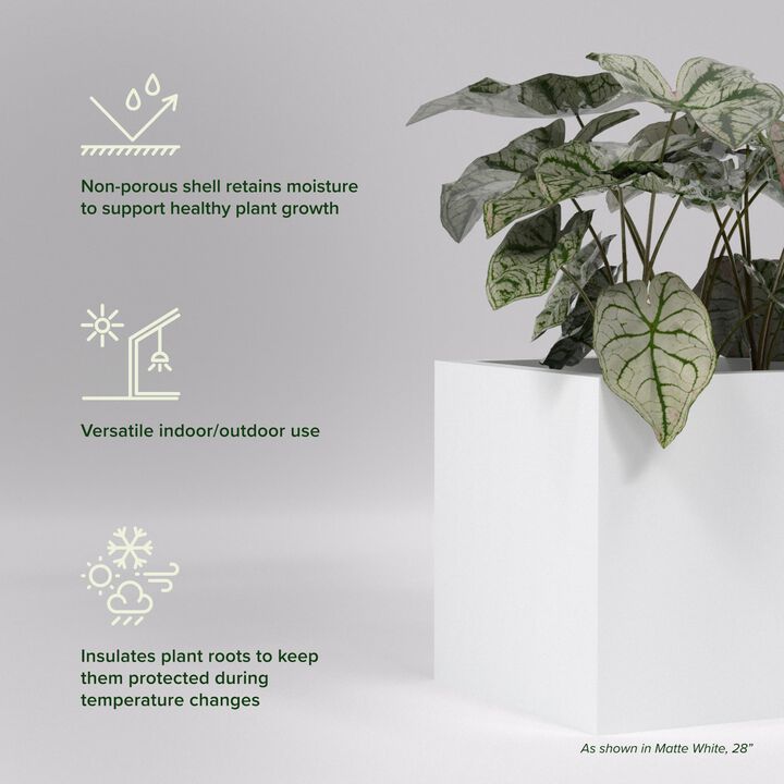 Greenline Fiberglass Jack Medium Indoor/Outdoor Square Cube Planter - 16 in x 16 in x 16 in