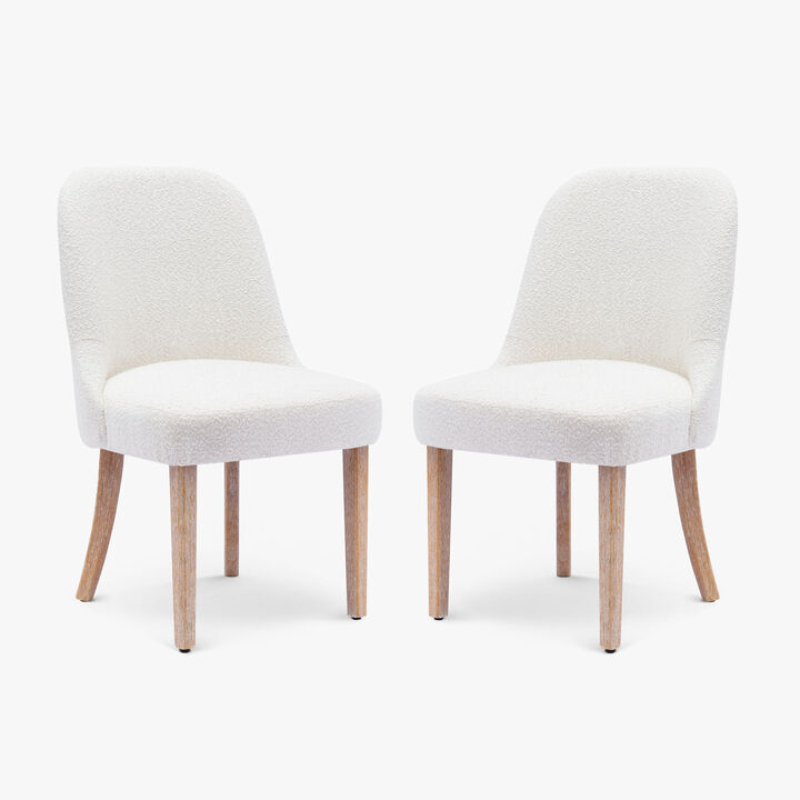 WestinTrends Mid-Century Modern Upholstered Boucle Dining Chair
