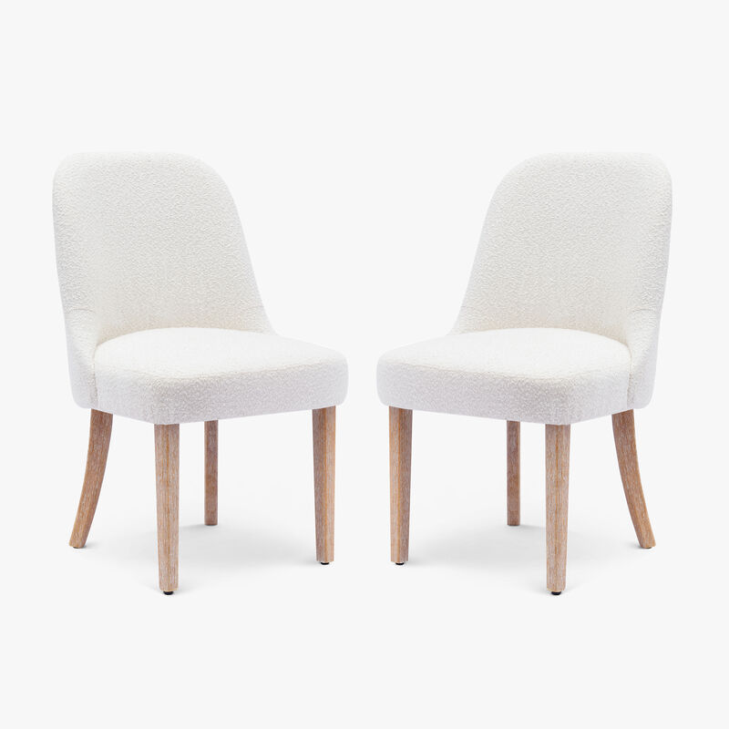 WestinTrends Mid-Century Modern Upholstered Boucle Dining Chair