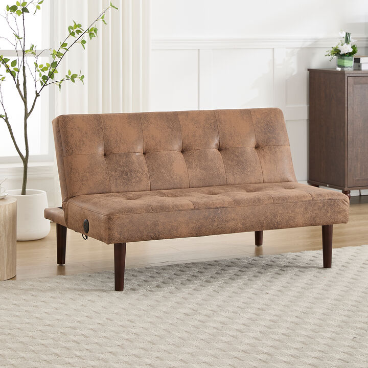 Merax Adjustable Sofa Chaise lounge Futon with Charging Port