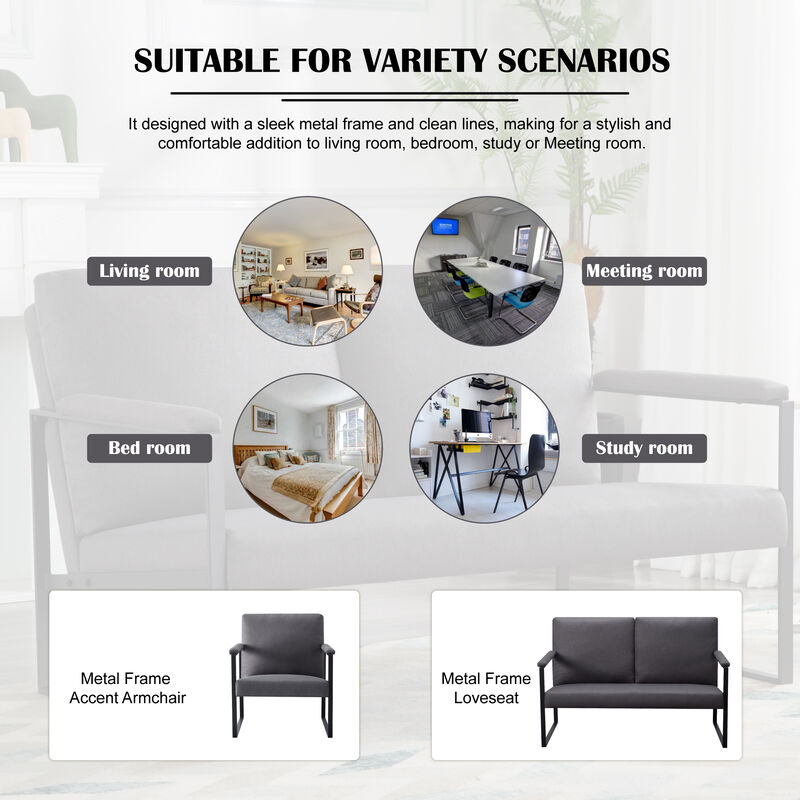 2-Piece Linen Blend Living Room Set