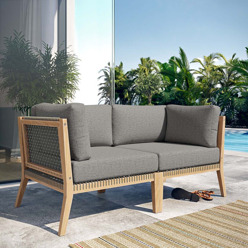 Modway - Clearwater Outdoor Patio Teak Wood Loveseat