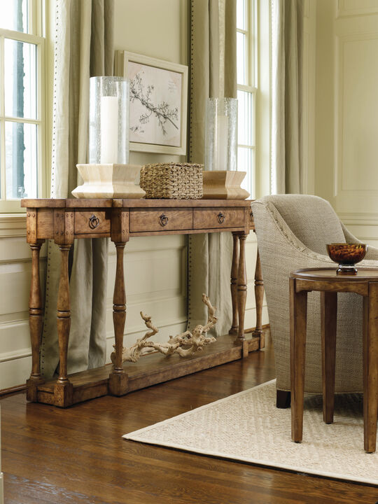 Sanctuary Four-drawer Thin Console - Drift in Medium Wood