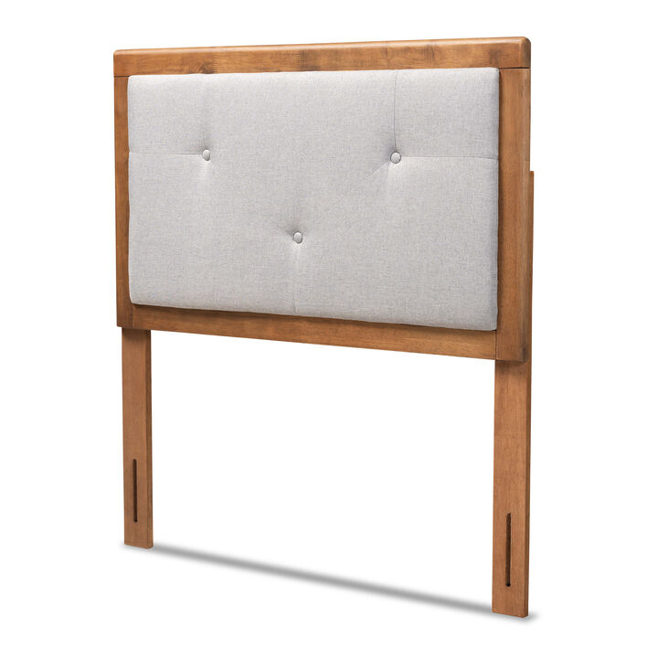 Baxton Studio Abner Modern Transitional Grey Fabric Upholstered Wood Twin Size Headboard
