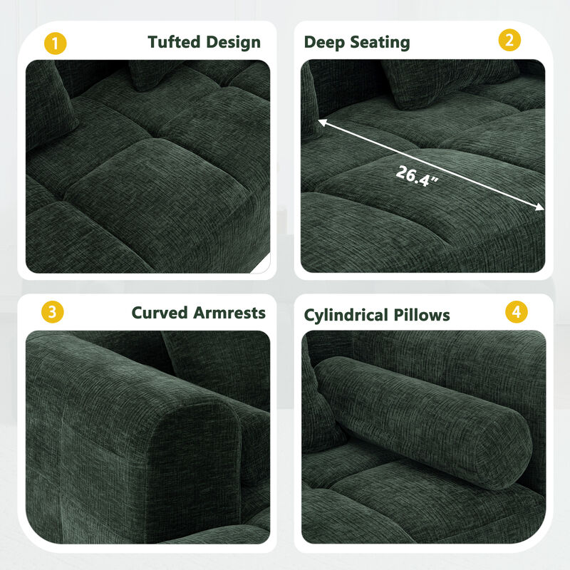Merax Full-Compressed Sofa Modular Sectional Sofa