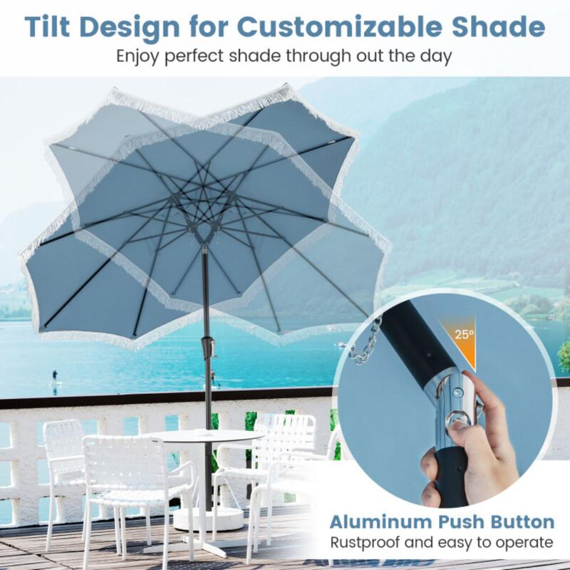 Hivvago 9 FT Patio Umbrella with Sun-Protective Canopy for Patio Garden Pool