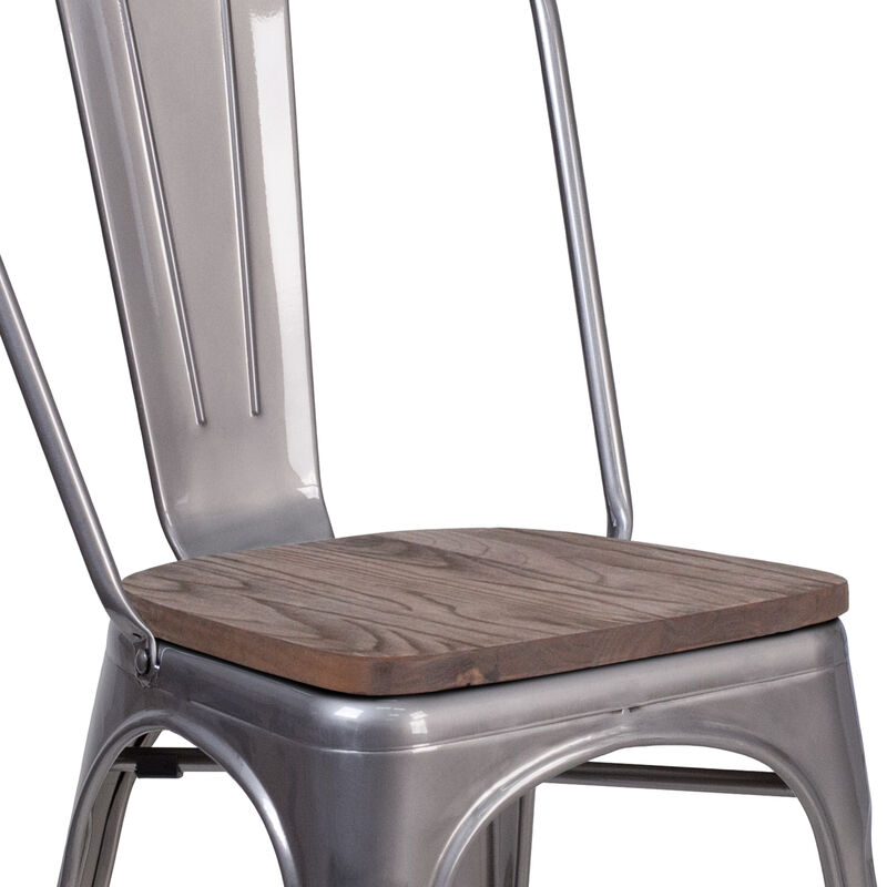 Metal/Wood Colorful Restaurant Chairs
