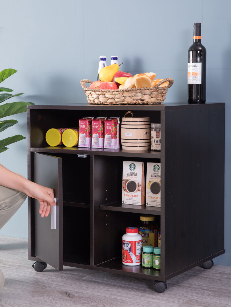 Printer Kitchen Office Storage Stand With Casters, White