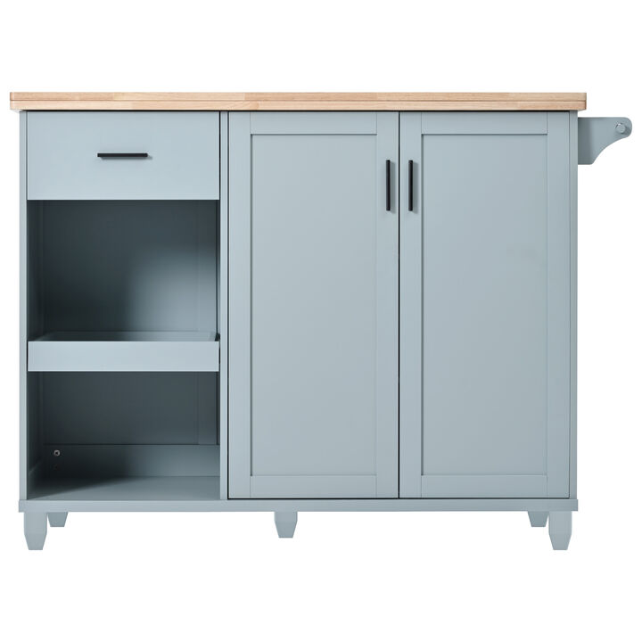 Merax Kitchen Island with Foldable Counter Top and Towel Rack