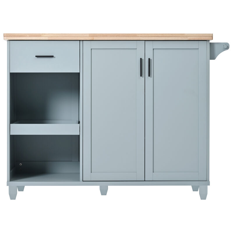 Merax Kitchen Island with Foldable Counter Top and Towel Rack