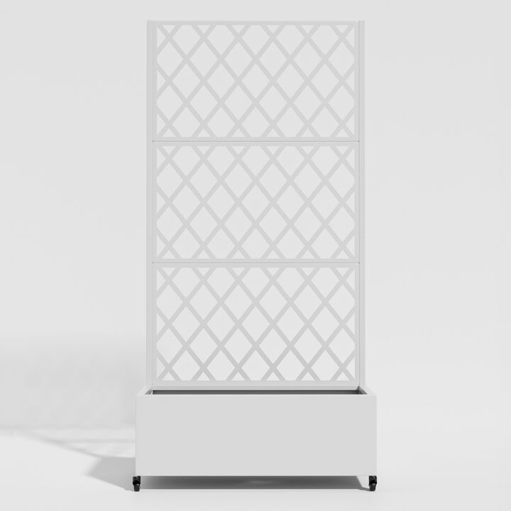 71*35.5 Metal Planter Box with Trellis
