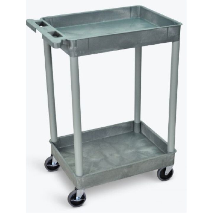 Luxor 2 Shelf Gray Tub Cart