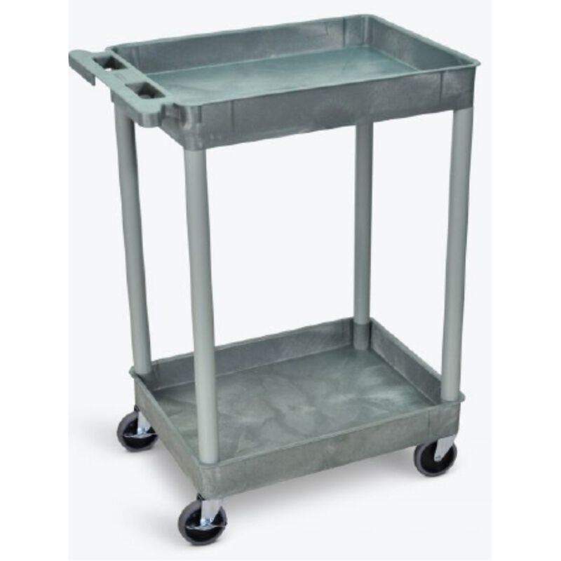 Luxor 2 Shelf Gray Tub Cart