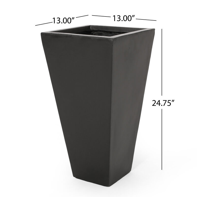 Streamdale Durable Cast Stone Tapered Planter with Sleek Aesthetics