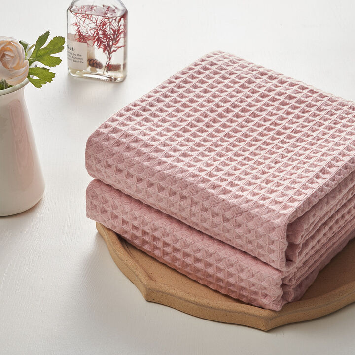 Dolce Mela Waffle Bath Towels Set of 2