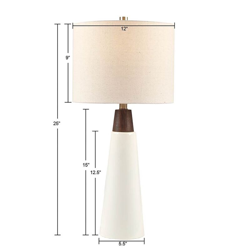 Gracie Mills Kaliyah Mid-Century Ceramic Wood Table Lamp