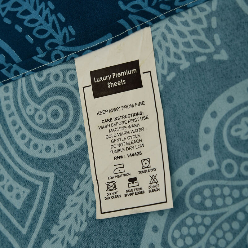 Lux Decor Collection Bed Sheets - Brushed Microfiber Paisley Sheet Set