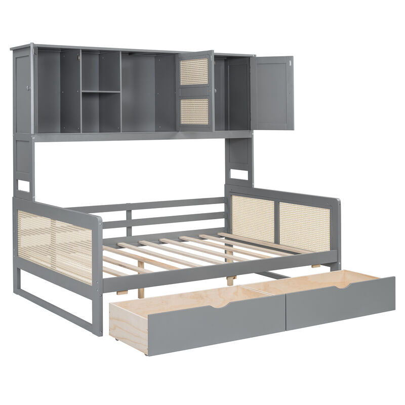 Merax Daybed Bed with 2 Drawers and Cabinet