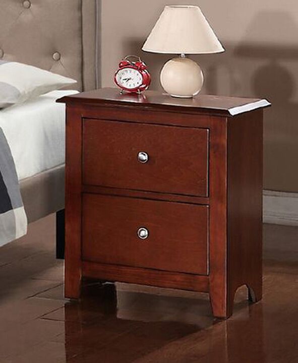 Streamdale Selma Nightstand With 2 Drawers Storage In Brown Finish
