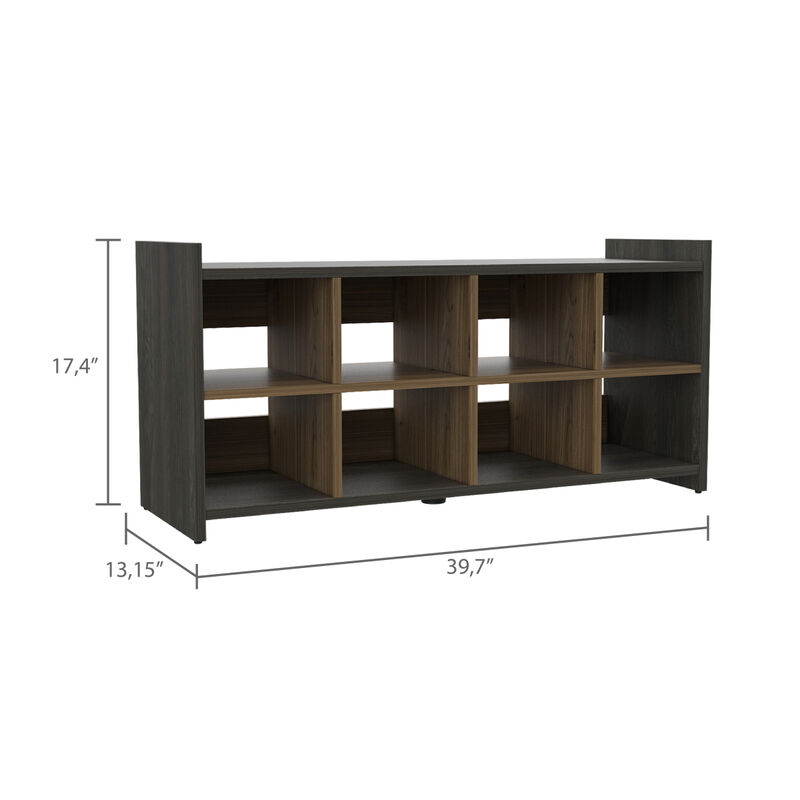 Entryway Storage Unit, Eight Shoe Capacity - Espresso Mahogany