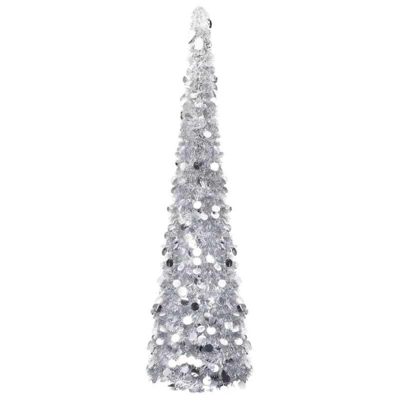 vidaXL Pop-up Artificial Christmas Tree Silver 47.2" PET