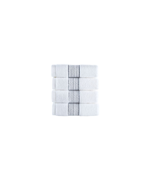 Brooks Brothers Rope Stripe Border 4 pcs Wash Towels