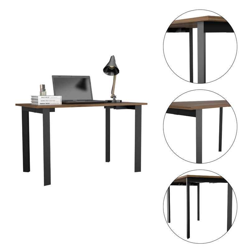 DEPOT E-SHOP Porto Writing Desk, Four Legs, Mahogany