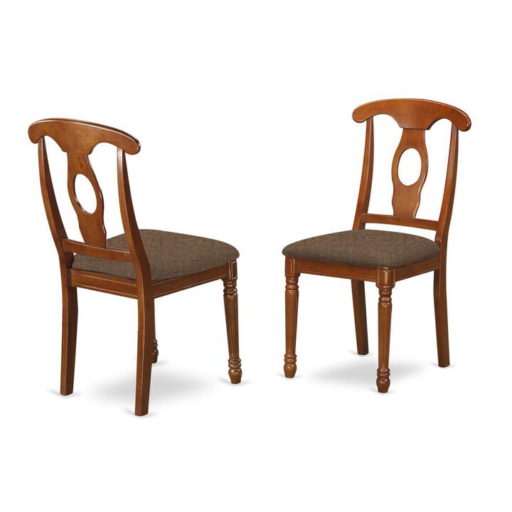 East West Furniture NAC-SBR-C Napoleon styled kitchen chair with Fabric seat