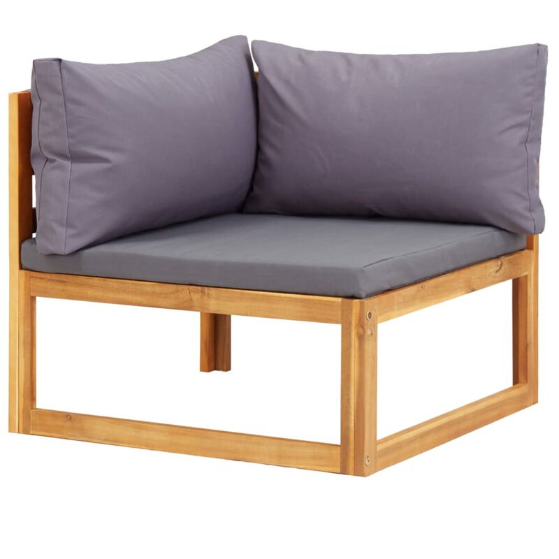 vidaXL 5 Piece Garden Lounge Set with Cushions Solid Acacia Wood