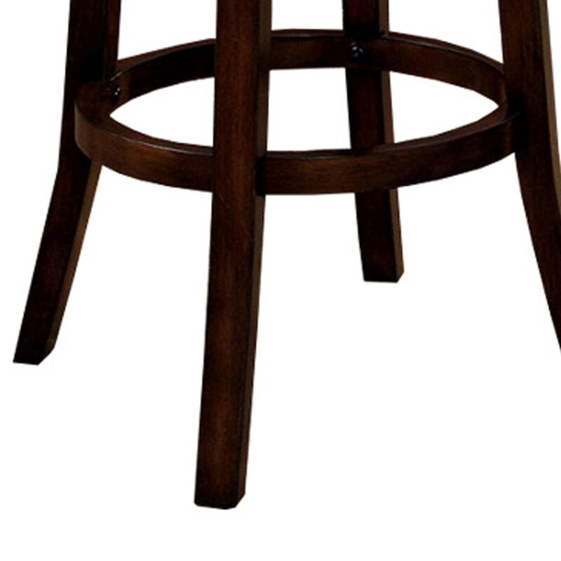 Shirley Contemporary 29" Barstool With pu Cushion, White Finish, Set of 2-Benzara