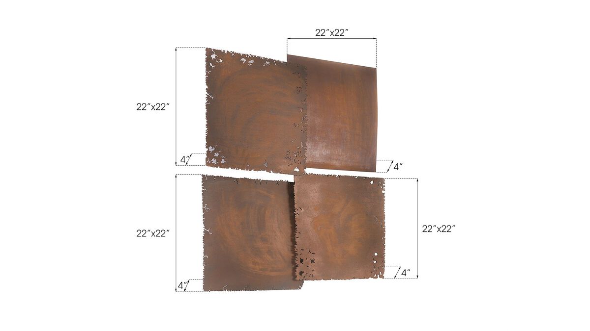 Cast Square Oil Drum Wall Tiles Set of 4