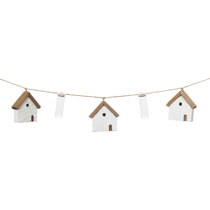 House and Vase Garland for Charming Home Décor and Seasonal Decoration (Set of 2)