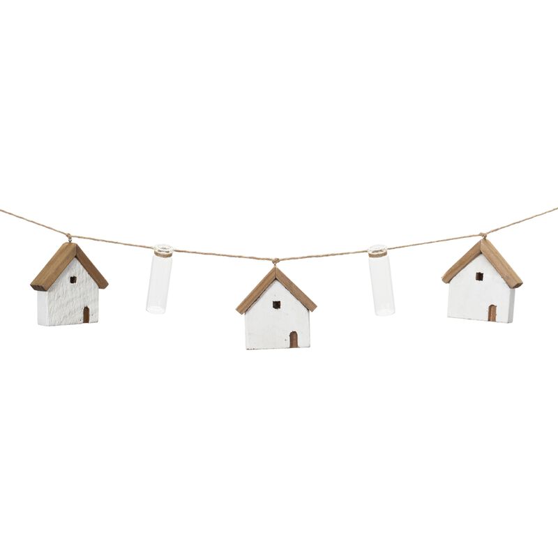 House and Vase Garland for Charming Home Décor and Seasonal Decoration (Set of 2)