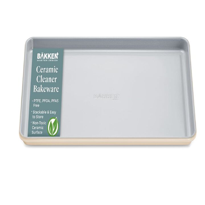 Premium Sheet Pan Set - Blue, Teal, Marble, Golden, Cream - Aluminized Steel with Ceramic Non-Stick Coating, PFOA & PFAS Free - Non-Toxic, Heavy-Duty Bakeware for Cake, Bread