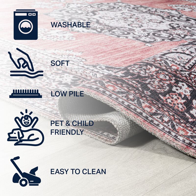 Bausch Bohemian Distressed Chenille Machine-Washable Area Rug